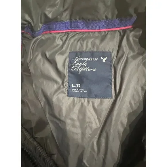 American Eagle Women's Long Sleeve Full Zipper Black Puffer Jacket Size: XL - Picture 2 of 2